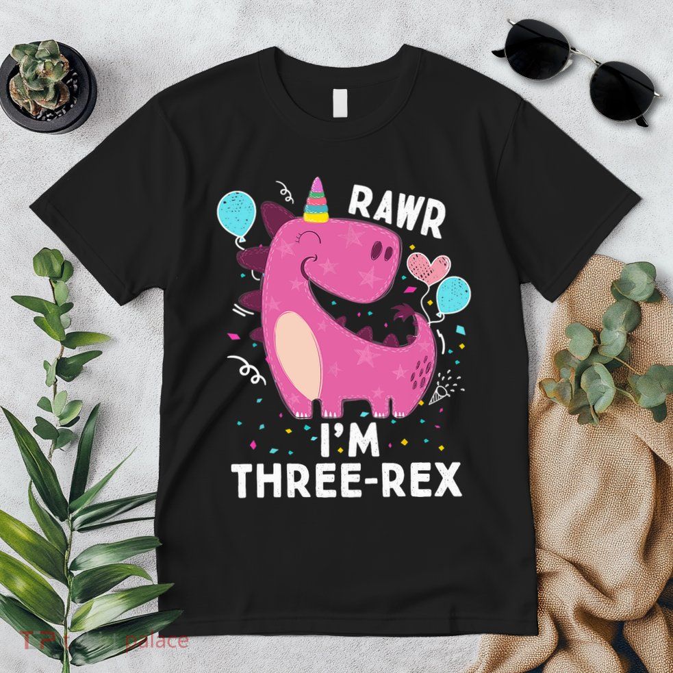 Rawr I'm Three-Rex 3rd Birthday Gifts 3 Year Old Dinosaur Premium T-Shirt