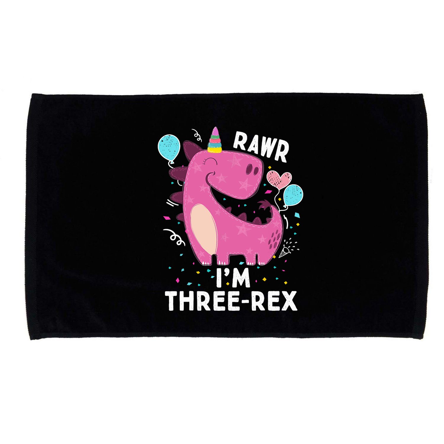 Rawr I'm Three-Rex 3rd Birthday Gifts 3 Year Old Dinosaur Microfiber Hand Towel