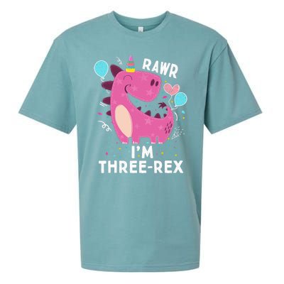 Rawr I'm Three-Rex 3rd Birthday Gifts 3 Year Old Dinosaur Sueded Cloud Jersey T-Shirt