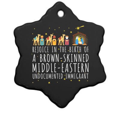 Rejoice In The Birth Of A Brown Skinned Christmas Jesus Xmas Ceramic Star Ornament