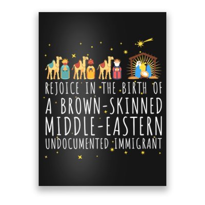 Rejoice In The Birth Of A Brown Skinned Christmas Jesus Xmas Poster