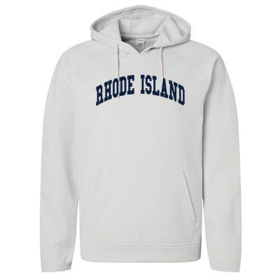 Rhode Island Throwback Design Classic Performance Fleece Hoodie