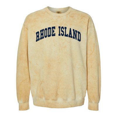 Rhode Island Throwback Design Classic Colorblast Crewneck Sweatshirt