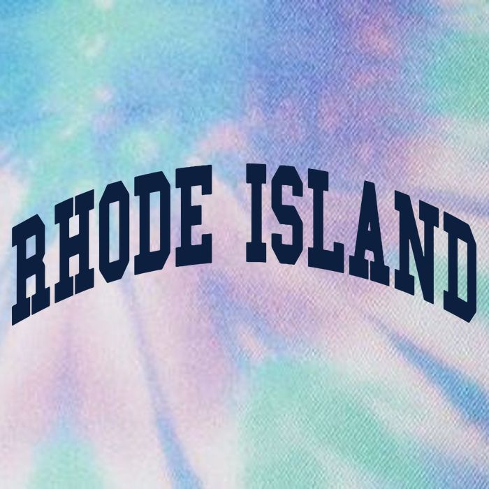 Rhode Island Throwback Design Classic Legacy Tie Dye Trucker Hat