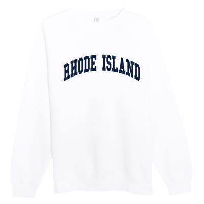 Rhode Island Throwback Design Classic Premium Crewneck Sweatshirt