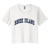 Rhode Island Throwback Design Classic Women's Crop Top Tee