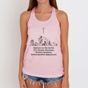 Rejoice In The Birth Of A Brown Skinned Women's Knotted Racerback Tank