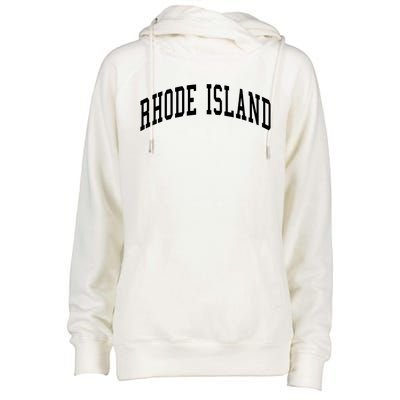 Rhode Island Throwback Design Classic Womens Funnel Neck Pullover Hood