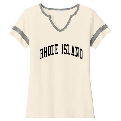 Rhode Island Throwback Design Classic Ladies Halftime Notch Neck Tee