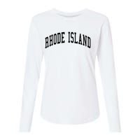 Rhode Island Throwback Design Classic Womens Cotton Relaxed Long Sleeve T-Shirt