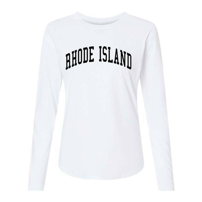 Rhode Island Throwback Design Classic Womens Cotton Relaxed Long Sleeve T-Shirt