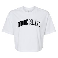 Rhode Island Throwback Design Classic Bella+Canvas Jersey Crop Tee