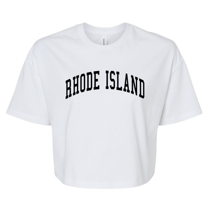 Rhode Island Throwback Design Classic Bella+Canvas Jersey Crop Tee