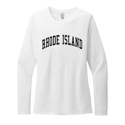 Rhode Island Throwback Design Classic Womens CVC Long Sleeve Shirt