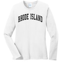 Rhode Island Throwback Design Classic Ladies Long Sleeve Shirt