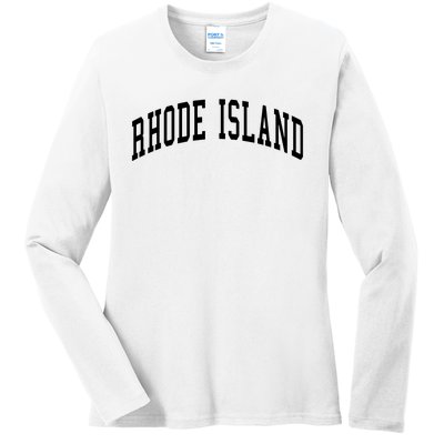 Rhode Island Throwback Design Classic Ladies Long Sleeve Shirt