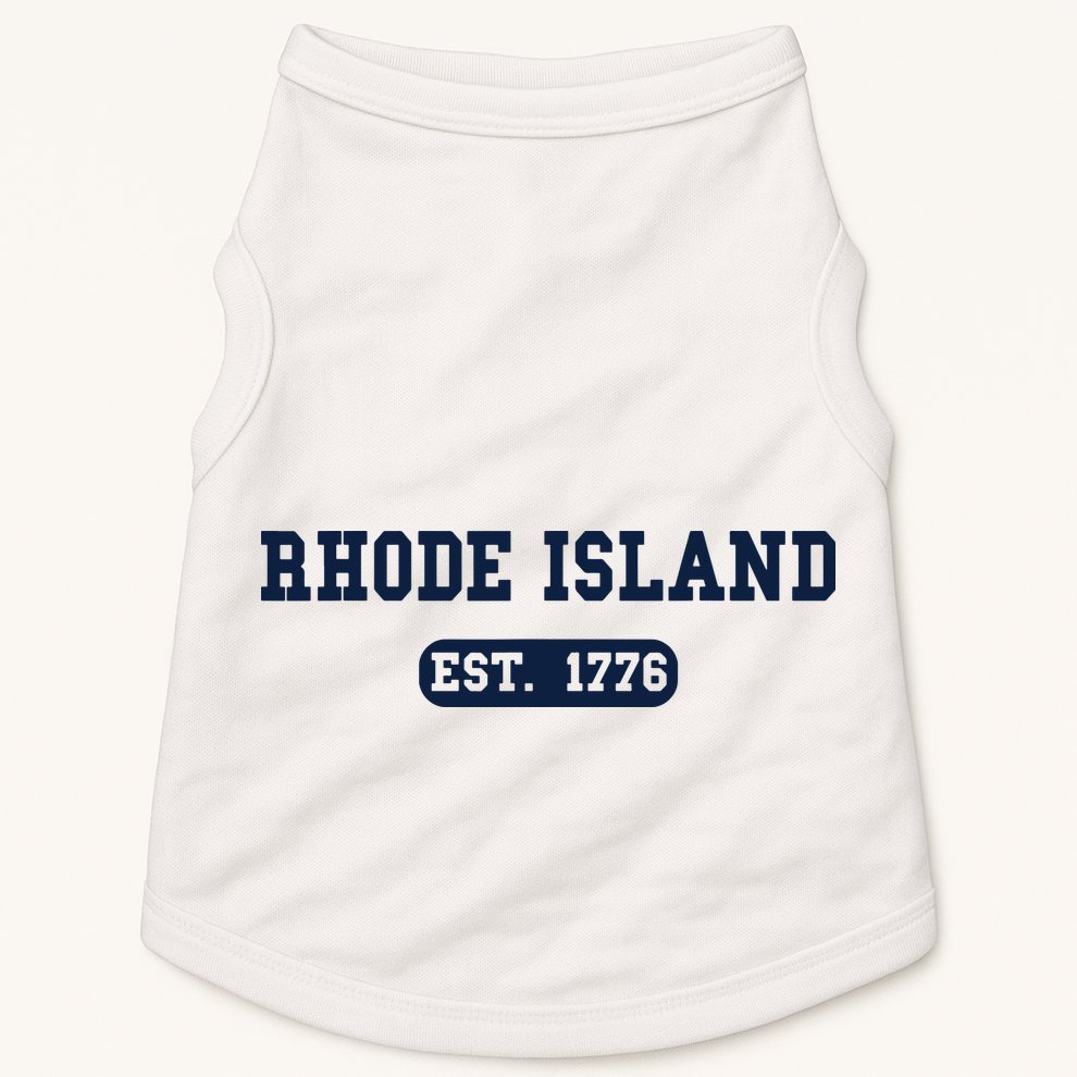 Rhode Island Throwback Design Classic Doggie Tank