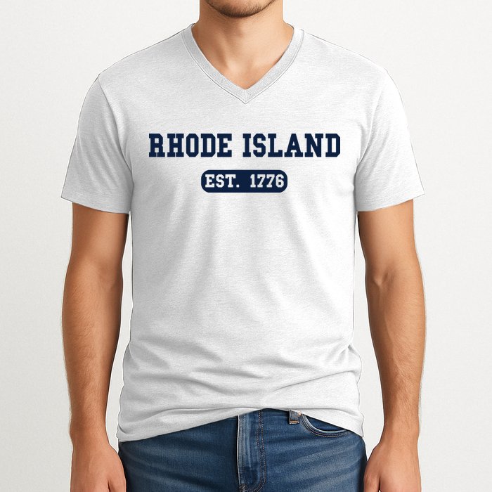 Rhode Island Throwback Design Classic V-Neck T-Shirt