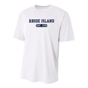 Rhode Island Throwback Design Classic Youth Performance Sprint T-Shirt