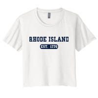 Rhode Island Throwback Design Classic Women's Crop Top Tee