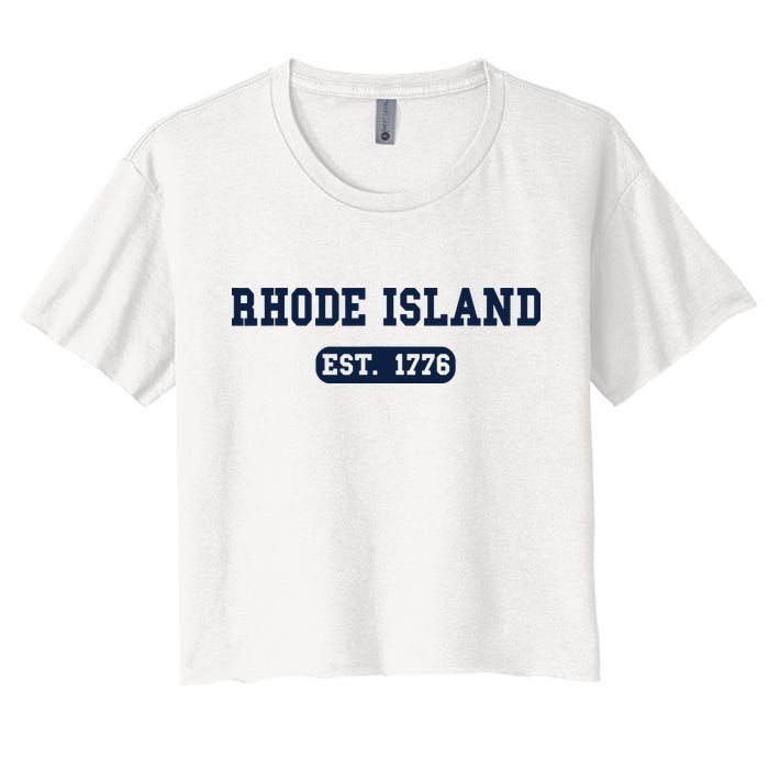 Rhode Island Throwback Design Classic Women's Crop Top Tee
