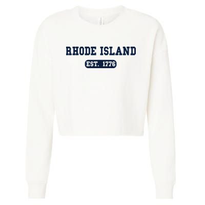 Rhode Island Throwback Design Classic Cropped Pullover Crew