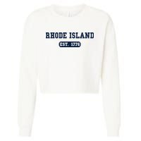 Rhode Island Throwback Design Classic Cropped Pullover Crew