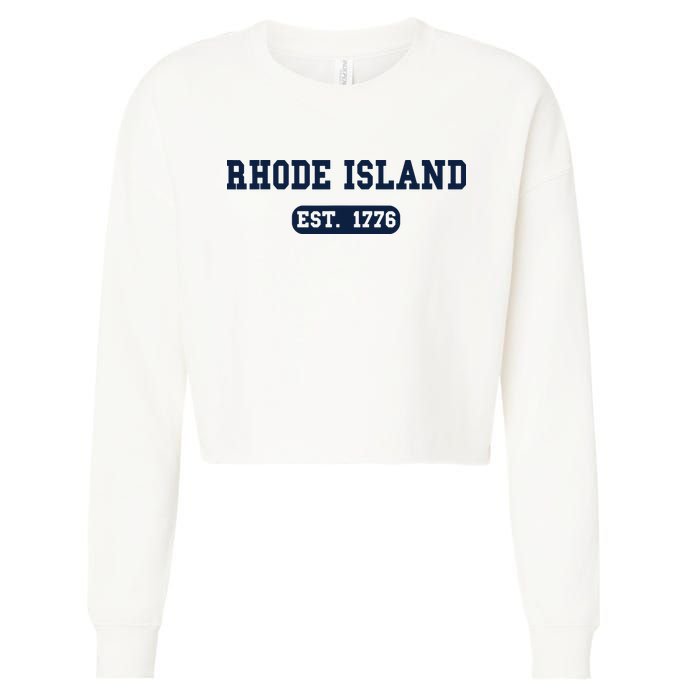 Rhode Island Throwback Design Classic Cropped Pullover Crew