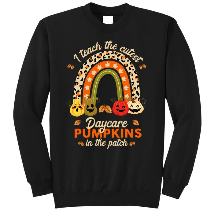 Rainbow I Teach The Cutest Daycare Pumpkin Halloween Teacher Sweatshirt