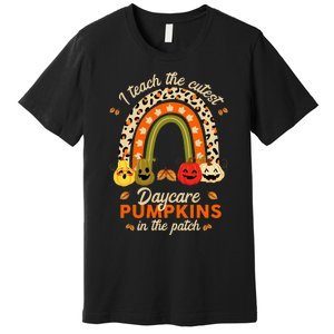 Rainbow I Teach The Cutest Daycare Pumpkin Halloween Teacher Premium T-Shirt