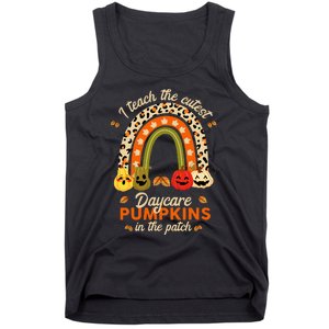 Rainbow I Teach The Cutest Daycare Pumpkin Halloween Teacher Tank Top