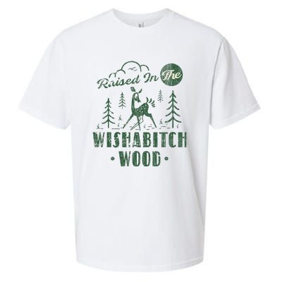 Raised In The Wishabitch Woods Funny Camping Sueded Cloud Jersey T-Shirt