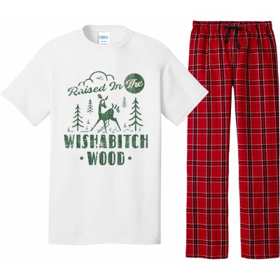 Raised In The Wishabitch Woods Funny Camping Pajama Set