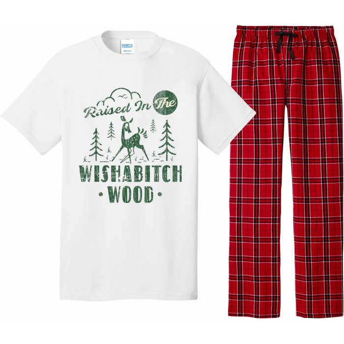 Raised In The Wishabitch Woods Funny Camping Pajama Set