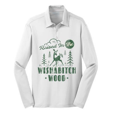 Raised In The Wishabitch Woods Funny Camping Silk Touch Performance Long Sleeve Polo