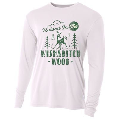 Raised In The Wishabitch Woods Funny Camping Cooling Performance Long Sleeve Crew