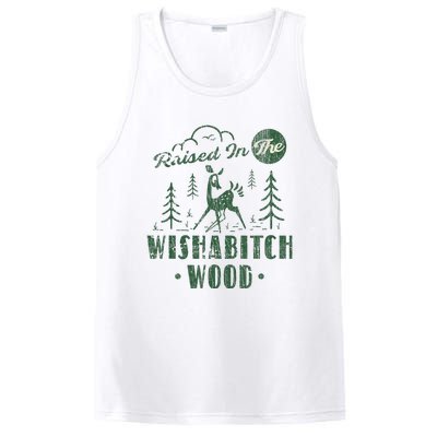 Raised In The Wishabitch Woods Funny Camping PosiCharge Competitor Tank