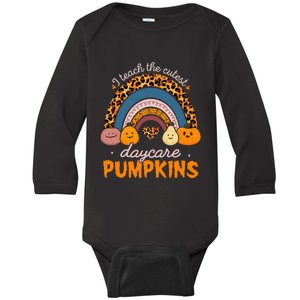 Rainbow I Teach The Cutest Pumpkin Halloween Daycare Teacher Baby Long Sleeve Bodysuit