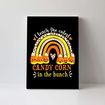 Rainbow I Teach Cutest Candy Corn Teacher Halloween Costume Canvas