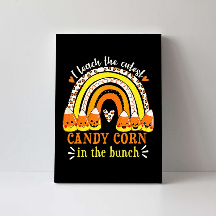 Rainbow I Teach Cutest Candy Corn Teacher Halloween Costume Canvas