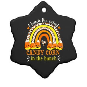 Rainbow I Teach Cutest Candy Corn Teacher Halloween Costume Ceramic Star Ornament