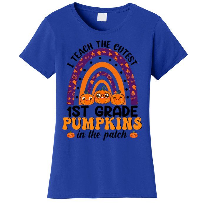 Rainbow I Teach The Cutest Pumpkins 1St Grade Teacher Gift Women's T-Shirt