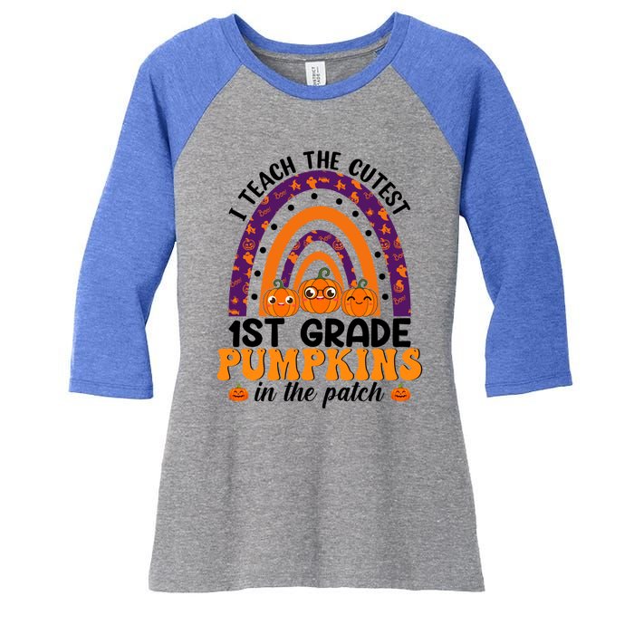 Rainbow I Teach The Cutest Pumpkins 1St Grade Teacher Gift Women's Tri-Blend 3/4-Sleeve Raglan Shirt