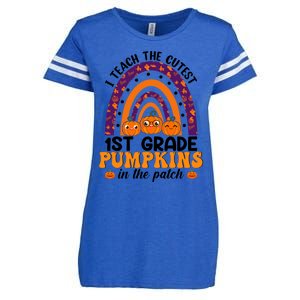 Rainbow I Teach The Cutest Pumpkins 1St Grade Teacher Gift Enza Ladies Jersey Football T-Shirt