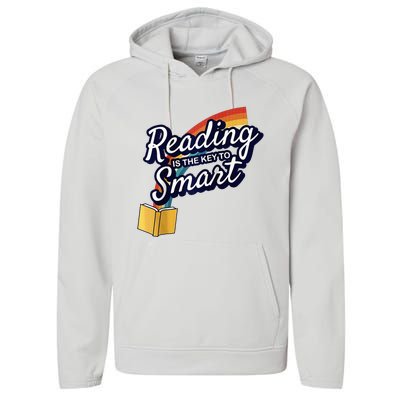 Reading Is The Key To Smart Raglan Baseball Performance Fleece Hoodie