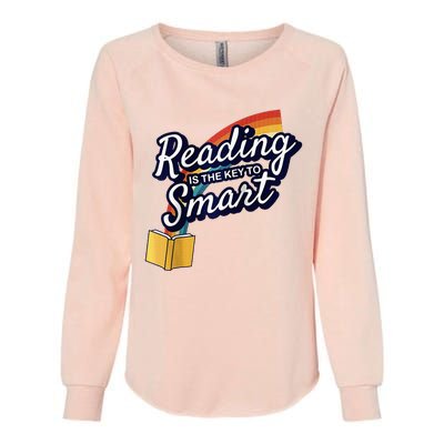 Reading Is The Key To Smart Raglan Baseball Womens California Wash Sweatshirt