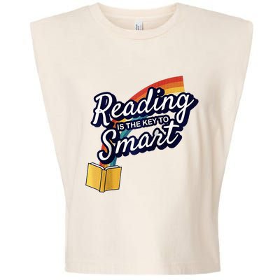 Reading Is The Key To Smart Raglan Baseball Garment-Dyed Women's Muscle Tee