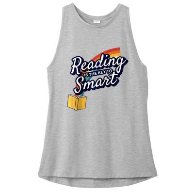 Reading Is The Key To Smart Raglan Baseball Ladies PosiCharge Tri-Blend Wicking Tank