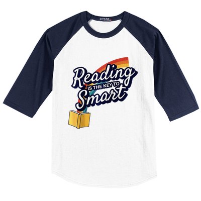 Reading Is The Key To Smart Raglan Baseball Baseball Sleeve Shirt