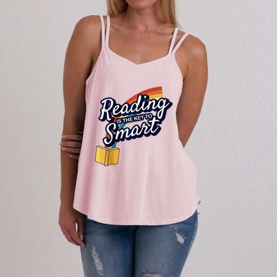 Reading Is The Key To Smart Raglan Baseball Women's Strappy Tank